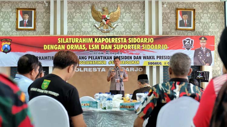 Jelang Pelantikan Presiden dan Wapres, Kapolresta Sidoarjo Gandeng Ormas, LSM dan Suporter