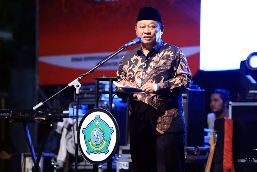 PEMBUKAAN - Bupati Sidoarjo, Saiful Ilah membuka acara Jambore Pemuda Sidoarjo yang digelar di GOR Sidoarjo, Sabtu (2/11/2019) malam