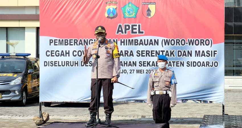 Gugah Disiplin Warga Tangkal Covid-19, Kapolresta Sidoarjo Sebar Sarana Public Address ke Desa-Desa