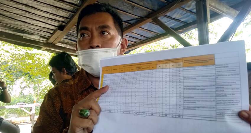 REKAPAN - Kordiv Pengawasan Bawaslu Sidoarjo, M Rosul menunjukkan rekapan 1.481 pelanggaran data dukungan calon independen (perseorangan), Senin (13/7/2020)